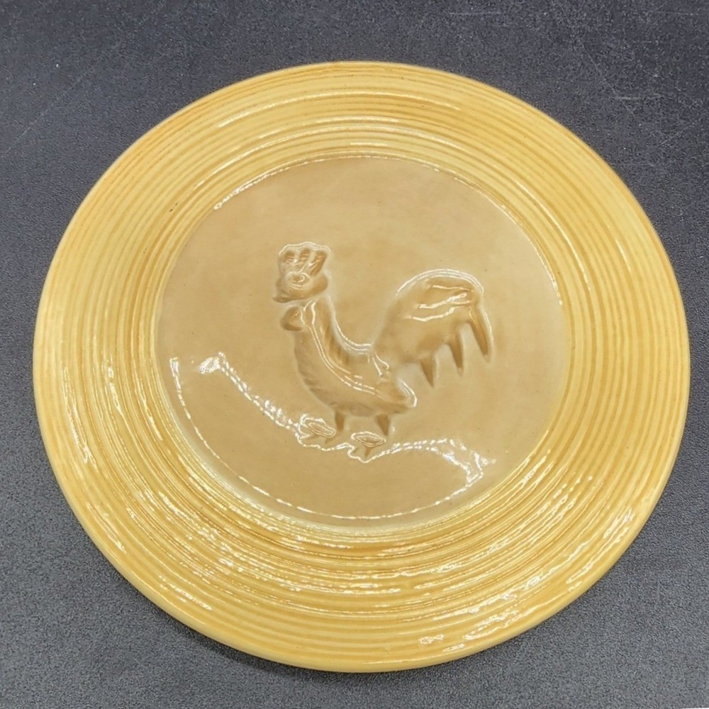 Bath & Body Works 6in Yellow Rooster Ceramic Plate Farmhouse Country Decor